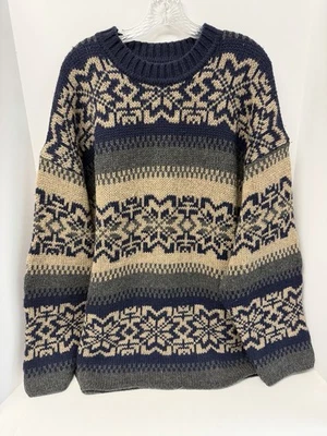 Vintage Abercrombie & Fitch The Big Sweater Oversized Wool Nordic 90s MN LG HUGE - Image 1 of 4