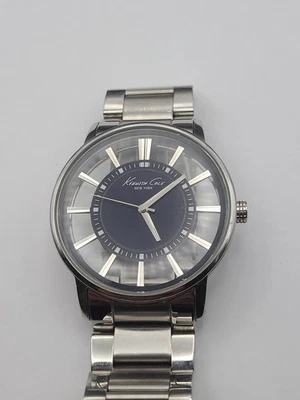 Reloj Kenneth Cole KC3993 para hombre esfera transparente negro medio acero inoxidable  Foto 1 de 4