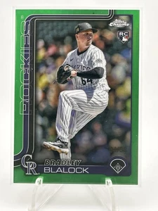2025 Topps CHROME Bradley Blalock Green /99 RC #289 Rockies - Picture 1 of 2