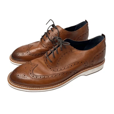 Mocassim Oxford Cole Haan Morse Grand Wingtip tamanho 8 conhaque marrom - Imagem 1 de 4