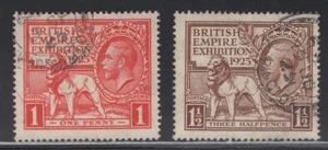 WC1_34399 GREAT BRITAIN. 1925 KGV & BRITISH LION set. Sc.203-204. Used - Picture 1 of 1