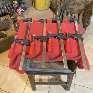 4Pc Bessey Clamps 12” Bar Clamp With Soft Pads Wooden Handle GSCC2 512 - Picture 1 of 13