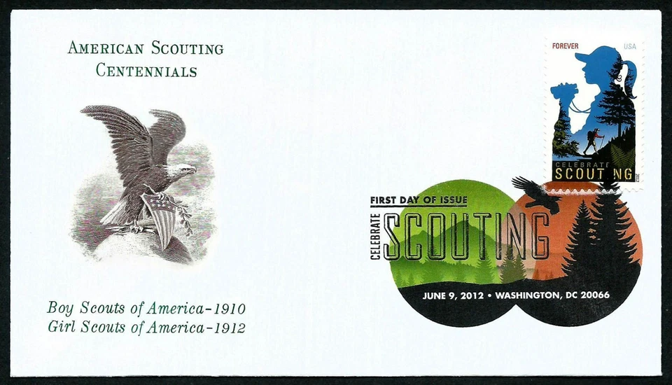 USA, SCOTT # 4691, FDC COVER - GIRL AND BOY SCOUTING CENTENNIAL, DCP YEAR 2012 - Image 1 of 1