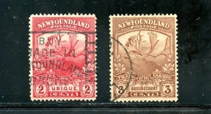 LOT 31080 USED 116b & 117b TRAIL OF THE CARIBOU ISSUE STAMPS NEWFOUNDLAND CANADA - Picture 1 of 2