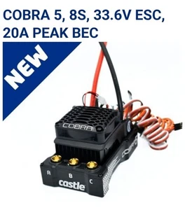 RCP-ESC Castle Cobra 5 8s ESC 33.6V 20amp BEC RTR Options - Picture 1 of 3