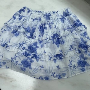 Love Shack Fancy Girls Floral Patterned Ruffled Smocked Skirt Blue, Size 10 - Picture 1 of 4