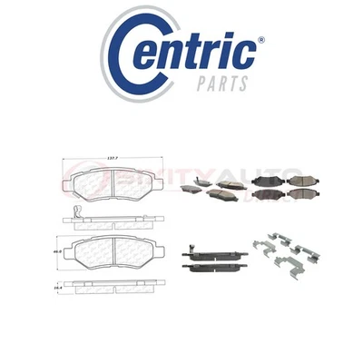 Centric Posi Quiet Ceramic Brake Pads w Shims for 2011 Saab 9-4X 2.8L 3.0L jk - Imagem 1 de 4