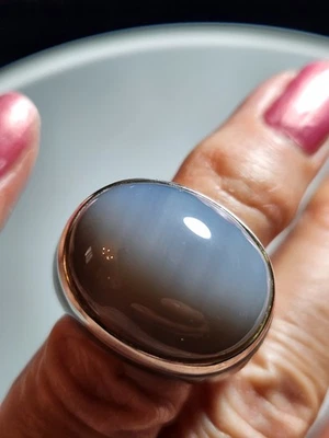 Made in Italy Cocktail Glass & 925 Sterling Silver Large Ring Size 7 - Image 1 of 4