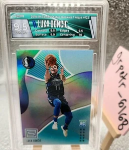 2018 Panini Status Luka Doncic Rookie RC AQUA #122 HGA 9.5 GEM MINT Custom Label - Picture 1 of 2