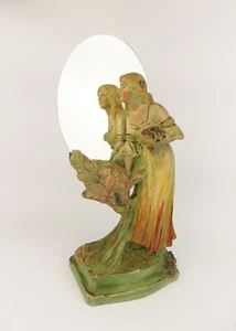 Antiguo espejo figurativo de terracota Art Nouveau de 1900 de Johann Maresch Bohemia - Imagen 1 de 7