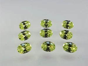Lemon Peridot 14x10mm Oval Shape Loose Stones Cubic Zirconia Gemstones - Picture 1 of 3