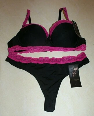 ensemble noir soutien gorge 95C+string L neufs marque Pascal Morabito (sm2) - Photo 1/2