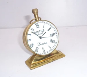 Brass Trophy Desk Clock Mechanical Table Top Decorative Gift Item - Picture 1 of 6