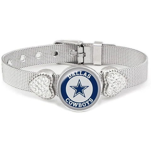 Dallas Cowboys Women's Heart Adjustable Silver Bracelet Jewelry Gift D26 Cover