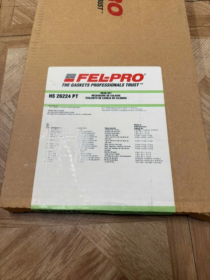 Juego de juntas de culata Fel-Pro HS 26224 PT para 01-04 Hyundai Accent Foto 1 de 1