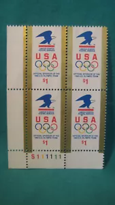 $1.00 USPS/Olympic Rings-Mint NO GUM Plate Block of 4-Scott #2539 - Picture 1 of 2