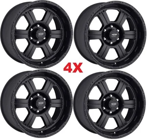 17 BLACK PRO COMP WHEELS RIMS 17X8 6X114.3 FLAT BLACK 6X4.5 - Picture 1 of 3