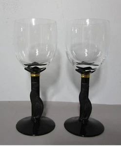 Pair of CHRISTIAN DIOR 8.25" Casablanca Leopard Wine or Water Glasses MINT - Picture 1 of 7