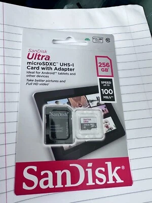 SanDisk Ultra 256 GB Micro SDXC UHS-I Card SDSQUNR-256G-GN6TA 100MB/s A1 - Image 1 of 2