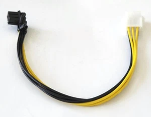 Cable en ángulo recto de bajo perfil CBL-EPCI06VR-9 9 pulgadas 6 pines PCI-E macho a hembra - Imagen 1 de 3