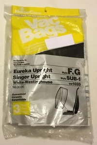 EUREKA F & G OR SINGER SUB-1 UPRIGHT VACUUM CLEANER BAGS NEW PACKAGE OF 3 - Picture 1 of 3