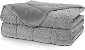 Weighted Blanket Queen 6.8kg for Adult(150cm x 200cm,Grey) Breathable Soft Minky - Picture 1 of 6