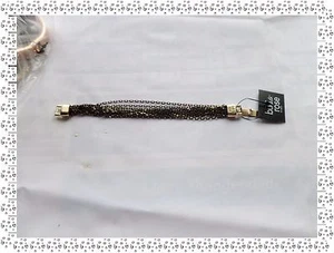 Magnifique Bracelet Fantaisie Chaînes Métal Noir Rose Doré Bud to Rose - Imagen 1 de 1