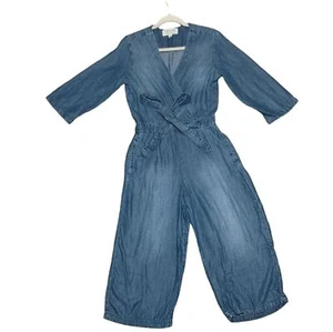 Cloth & Stone for Anthropologie Chambray Jumpsuit cropped wide leg women's XS - Picture 1 of 12