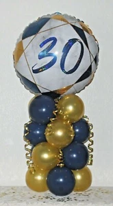AGE 30 - 30th BIRTHDAY - FOIL BALLOON DISPLAY -TABLE CENTREPIECE - DECORATION - Picture 1 of 3