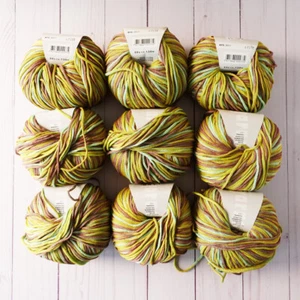 Lang Seraina ~ Lot of 9 ~ #11 Green~ Chainette Tube ~ Super Soft ~ Variegated - Picture 1 of 4