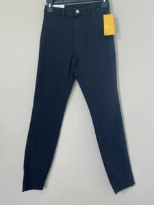 Pantalones de mezclilla para mujer talla 24 H&M negros tiro alto ajustados hasta el tobillo - Imagen 1 de 8