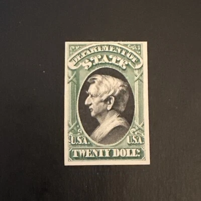 US Scott #O71P4 - $20 State Dept Wm Seward Plate PROOF on Card As Issued MH - Image 1 of 2