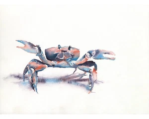 Watercolor painting crab ocean animal artwork, kids room trendy wall art (print) - Picture 1 of 11