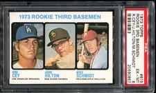 1973 TOPPS #615 ROOKIE THIRD BASEMEN RON CEY HILTON MIKE SCHMIDT PSA 6 (0857)