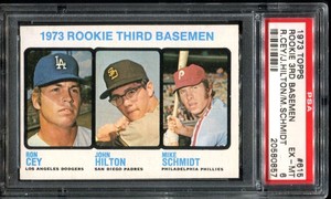 1973 TOPPS #615 ROOKIE THIRD BASEMEN RON CEY HILTON MIKE SCHMIDT PSA 6 (0857)