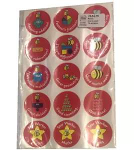 2x 75 Pegatinas Currículo Matemáticas Recompensa Alabanza Primaria Varios Diseños Redondas 37mm - Imagen 1 de 5