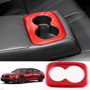 For Acura Integra 2023-2024 Red Rear Water Cup Holder Frame Cover Trim - Picture 1 of 8