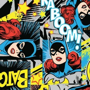 BTY Girl Power Original Female Hero Batgirl KABoom Cotton Fabric By Yard Comics  - Picture 1 of 3