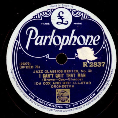 IDA COX -BLUES- I can't quit that man/ Last mile blues 78rpm Schellack S8155 - Bild 1 von 2