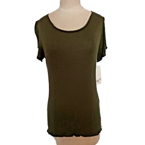 Damen Body T- Shirt Oliv Viskose Elasthan D749P  Gr. 36,38,S - Bild 1 von 8