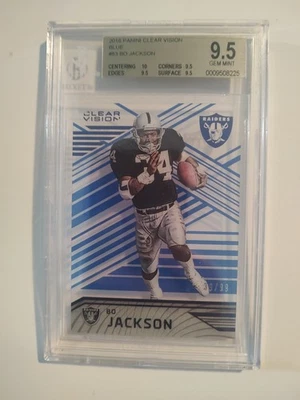 2016 Panini Clear Vision Bo Jackson #83 Blue /99~Beckett 9.5 Gem Mint~Raiders - Image 1 of 2