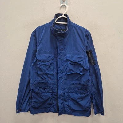 Chaqueta Abrigo Barbour X Steve Mcqueen Basin Merchant Ligera Motociclista Azul Mediana Foto 1 de 4