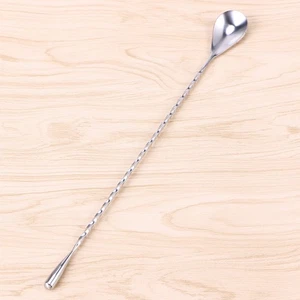  2 stücke Kreative Edelstahl Bar Cocktail Mischlöffel Spiralmuster Lange Griff - Bild 1 von 12