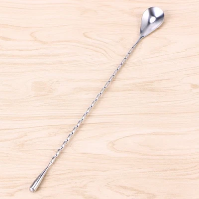  2 stücke Kreative Edelstahl Bar Cocktail Mischlöffel Spiralmuster Lange Griff - Bild 1 von 4
