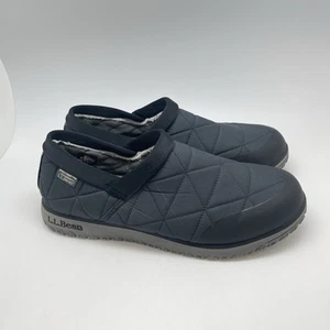 LL Bean Shoes Mens 11 M Ultralight Primaloft Quilted Black Waterproof Slip Ons - Picture 1 of 10