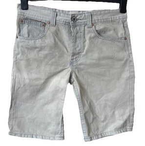 BELLFIELD Men’s Denim Shorts Button Fly Off White/Pale Grey 30 - Picture 1 of 14