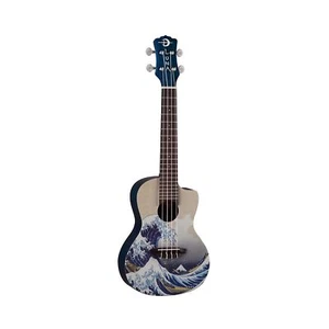 Luna Concert Ukulele with Gig Bag, Great Wave Graphic - Picture 1 of 5