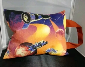 Boys Spaceship Nasa Theme's rare gifts Sm pillow w/ handle 12" X 10" New - Picture 1 of 6