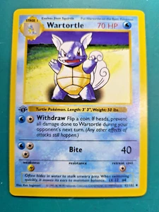 1999 Pokemon   Base 1st Edition   #42 Wartortle   Thick Stamp  Pokemon GamE - Picture 1 of 8