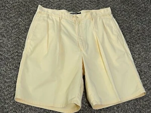 Pantaloncini da golf vintage Polo Ralph Lauren uomo 32 vero giallo chiaro plissettato Y2K - Foto 1 di 7